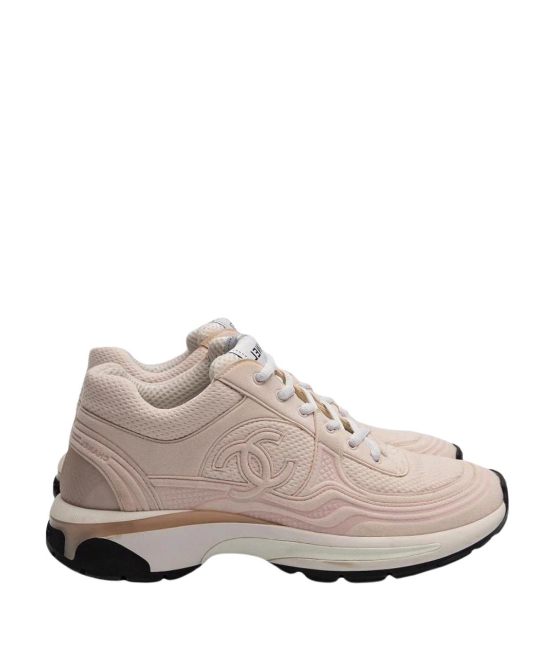 CHANEL Розовые замшевые кроссовки, фото 1