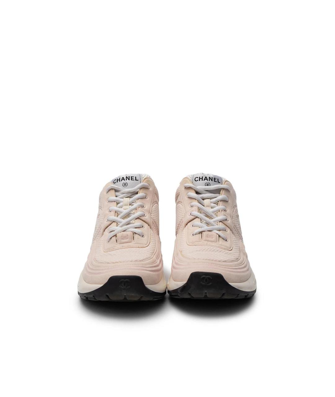 CHANEL Розовые замшевые кроссовки, фото 4