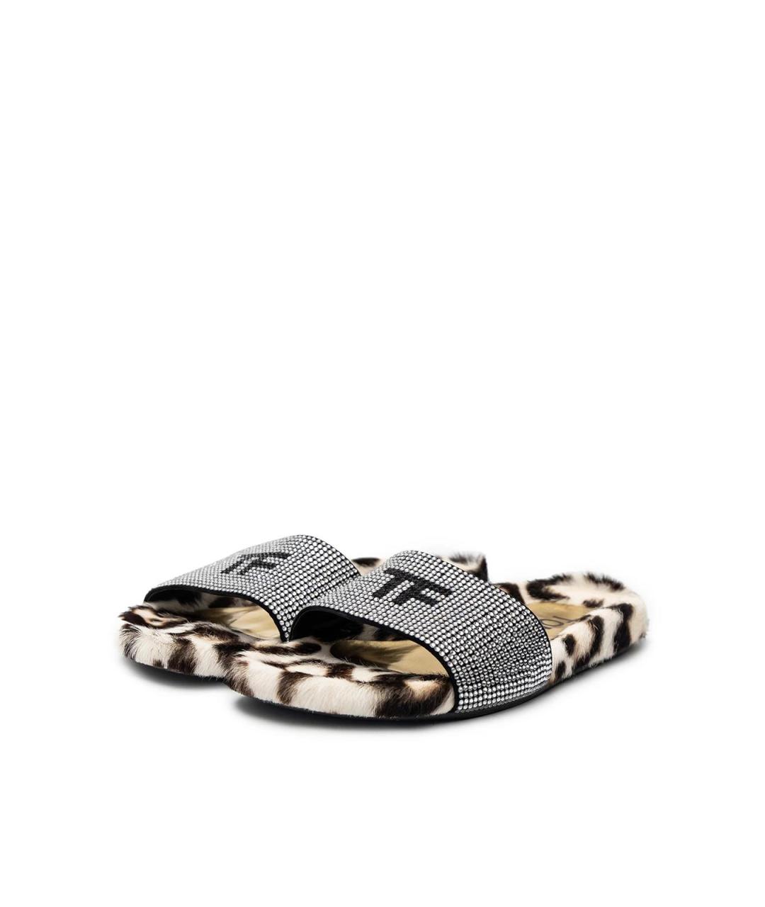 TOM FORD Черные кожаные шлепанцы, фото 2