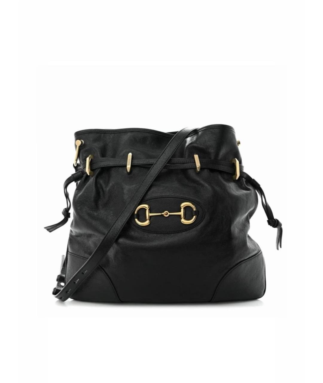 GUCCI Черная кожаная сумка через плечо, фото 6