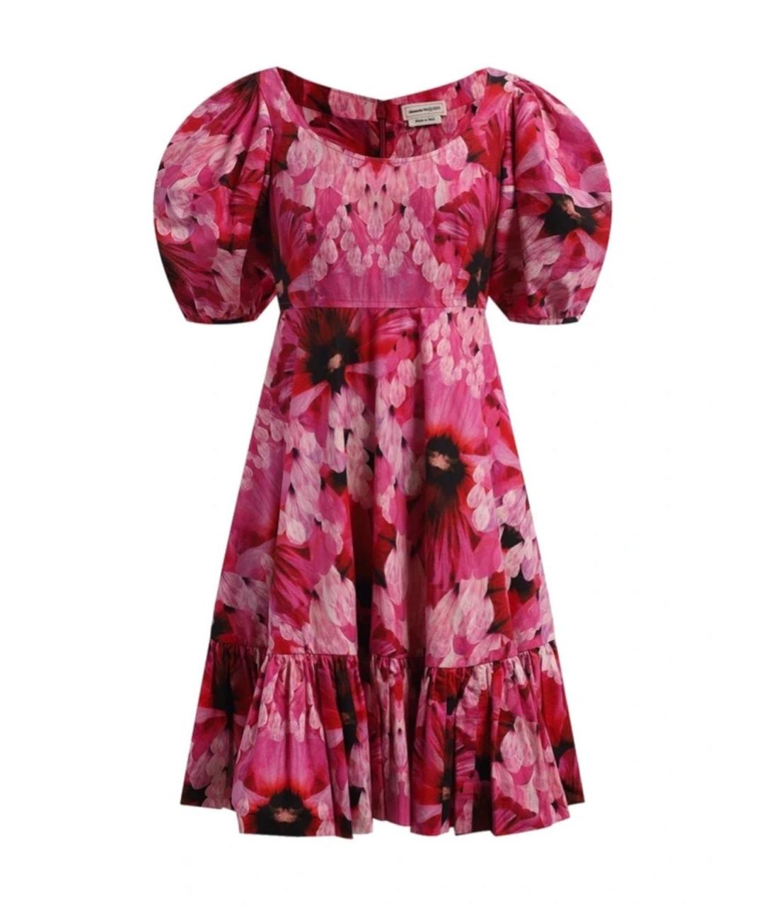 ALEXANDER MCQUEEN Розовое хлопковое повседневное платье, фото 5