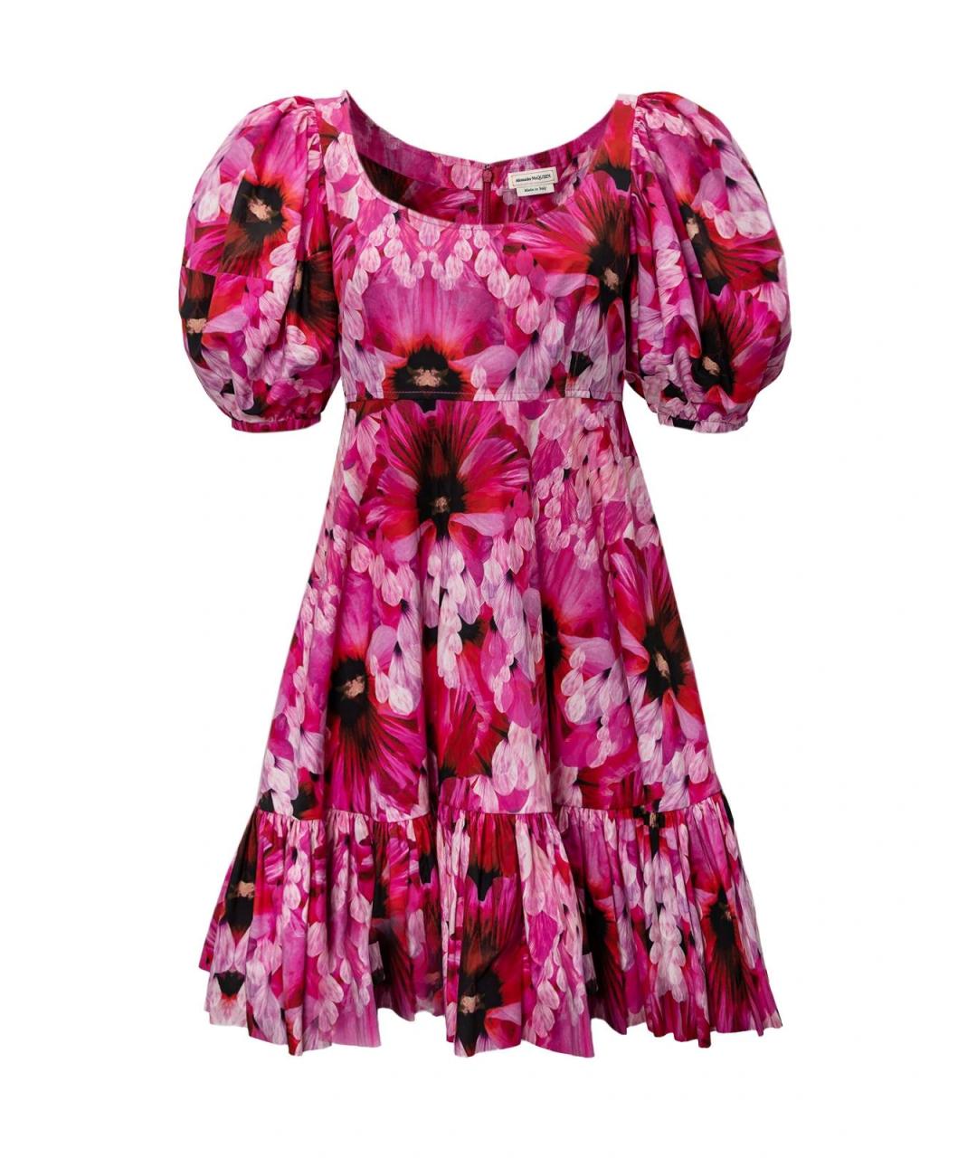 ALEXANDER MCQUEEN Розовое хлопковое повседневное платье, фото 2