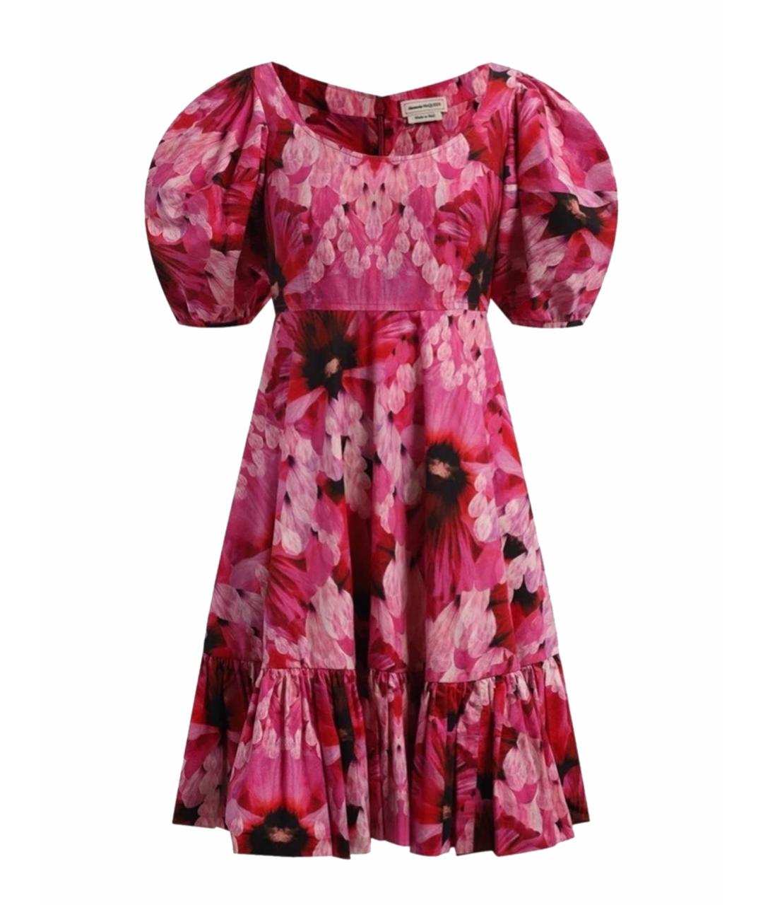 ALEXANDER MCQUEEN Розовое хлопковое повседневное платье, фото 1