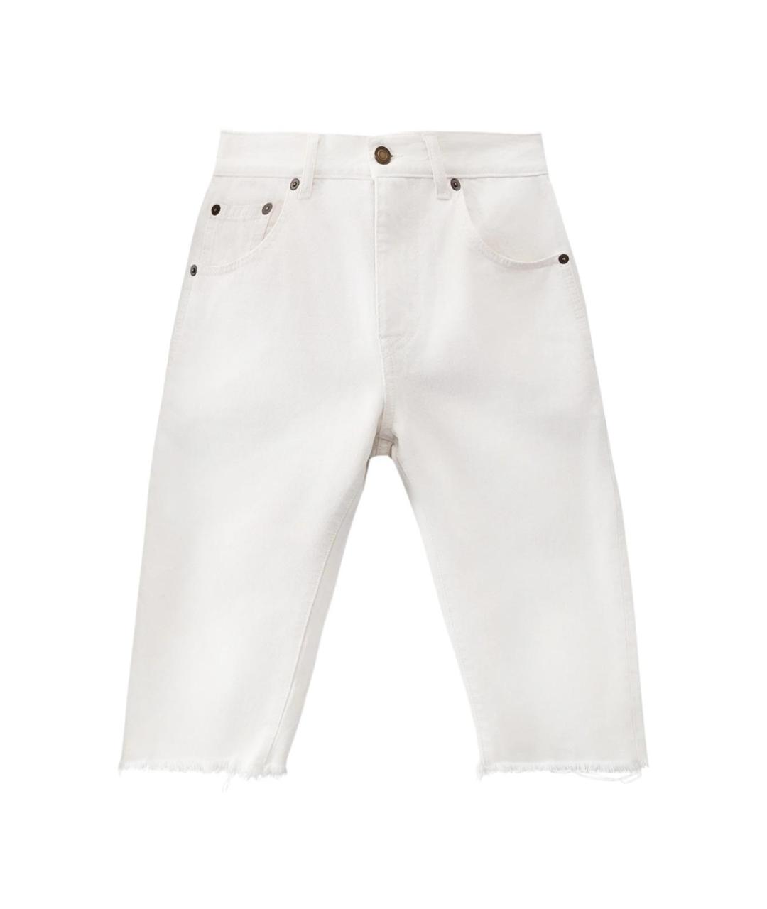 SAINT LAURENT Белые хлопковые шорты, фото 1