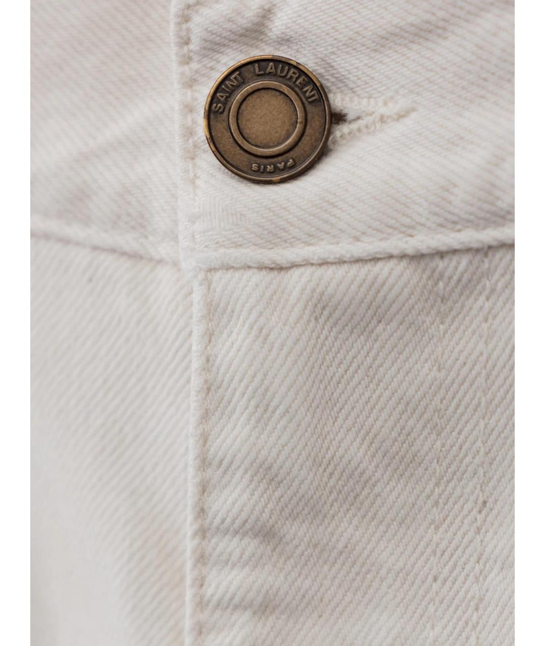 SAINT LAURENT Белые хлопковые шорты, фото 3