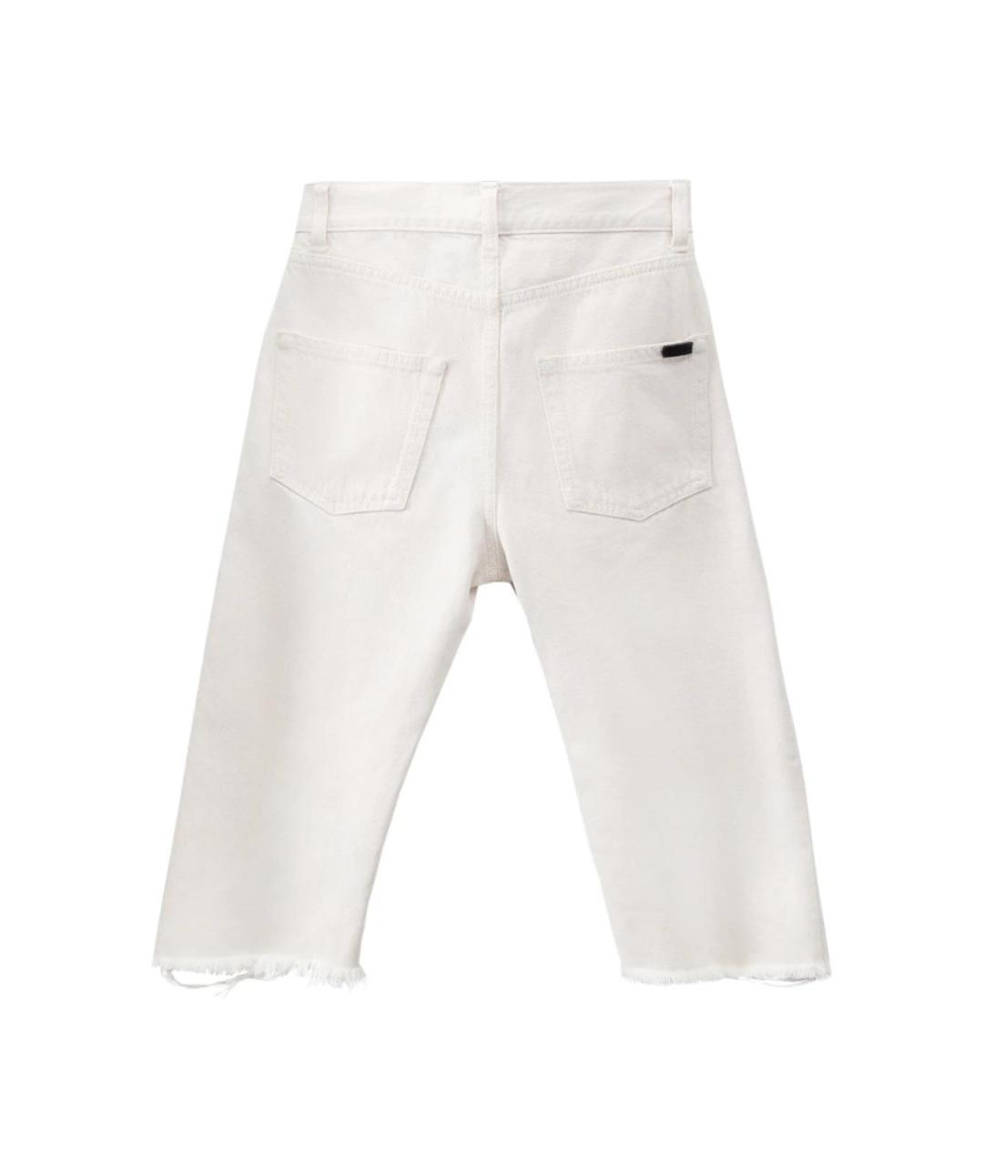 SAINT LAURENT Белые хлопковые шорты, фото 2