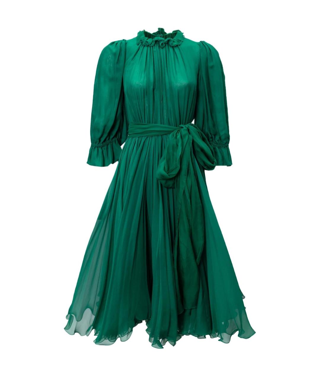 DOLCE&GABBANA Зеленые шелковое повседневное платье, фото 4