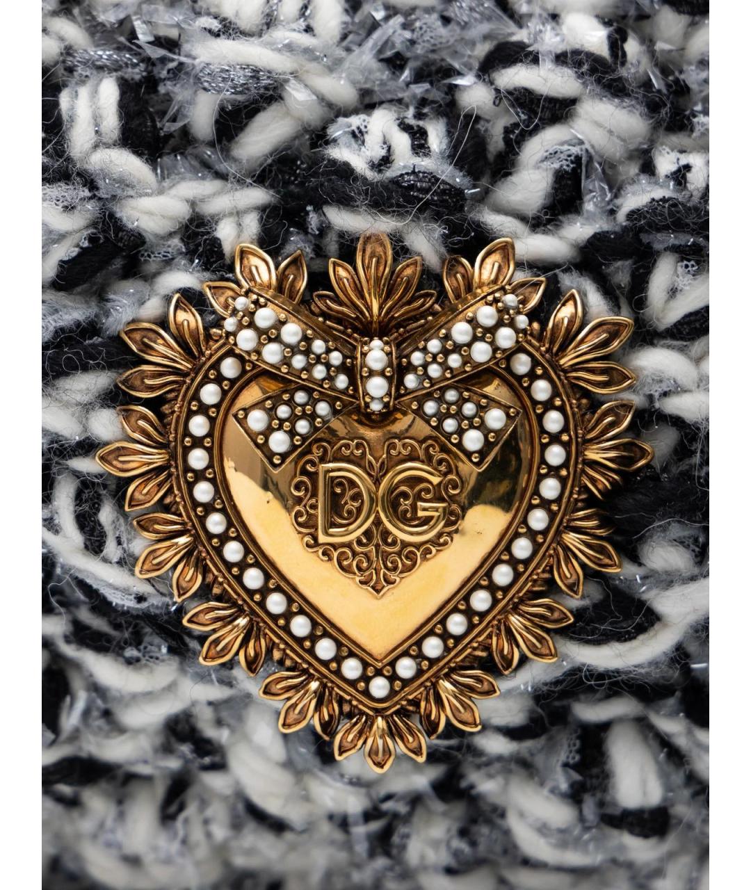 DOLCE&GABBANA Серая шерстяная сумка с короткими ручками, фото 5