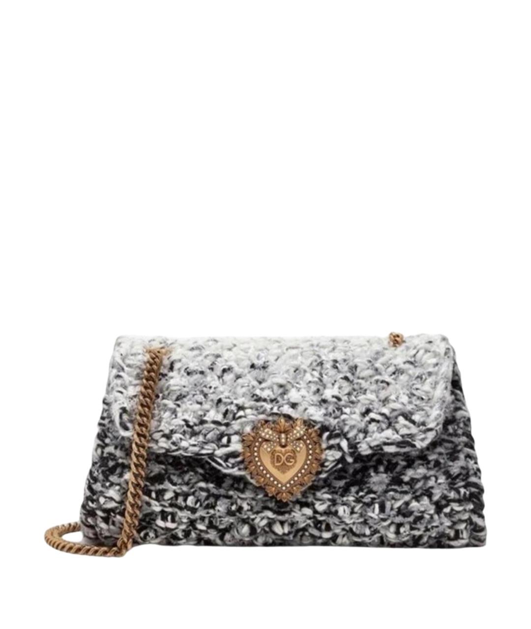 DOLCE&GABBANA Серая шерстяная сумка с короткими ручками, фото 1