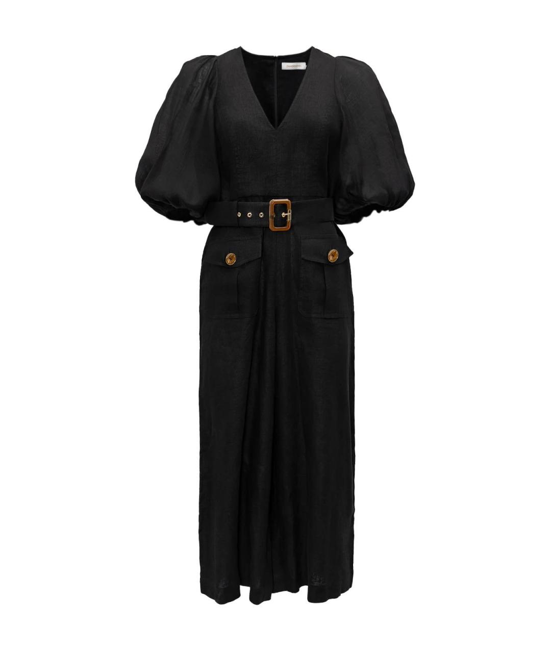 ZIMMERMANN Черный льняной комбинезон, фото 4