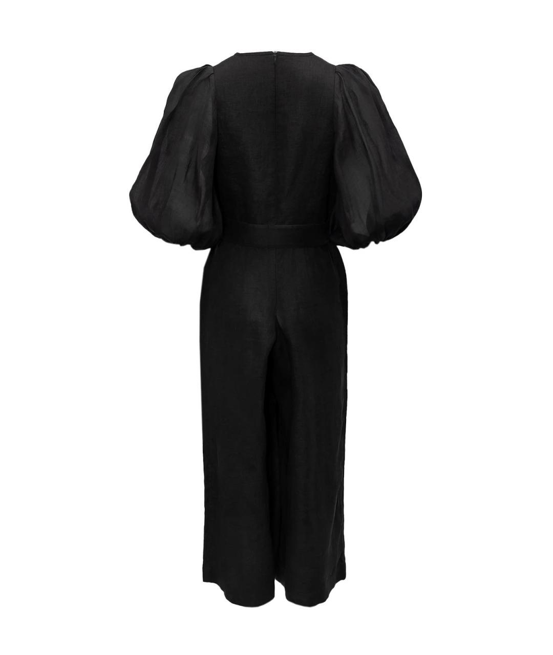 ZIMMERMANN Черный льняной комбинезон, фото 2