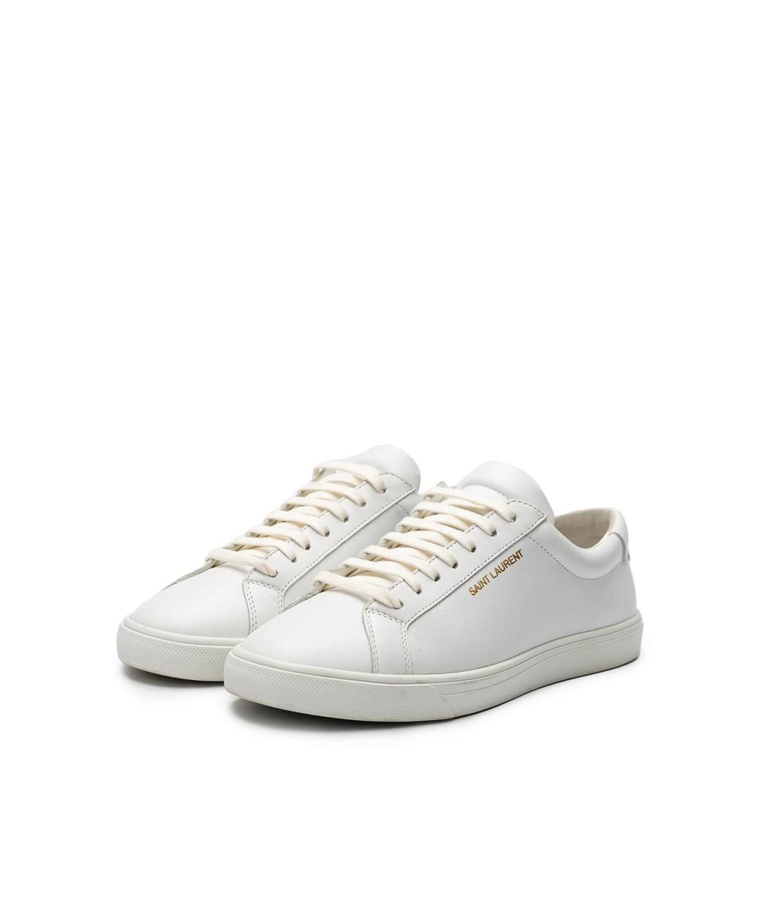 SAINT LAURENT Белые кожаные кеды, фото 2