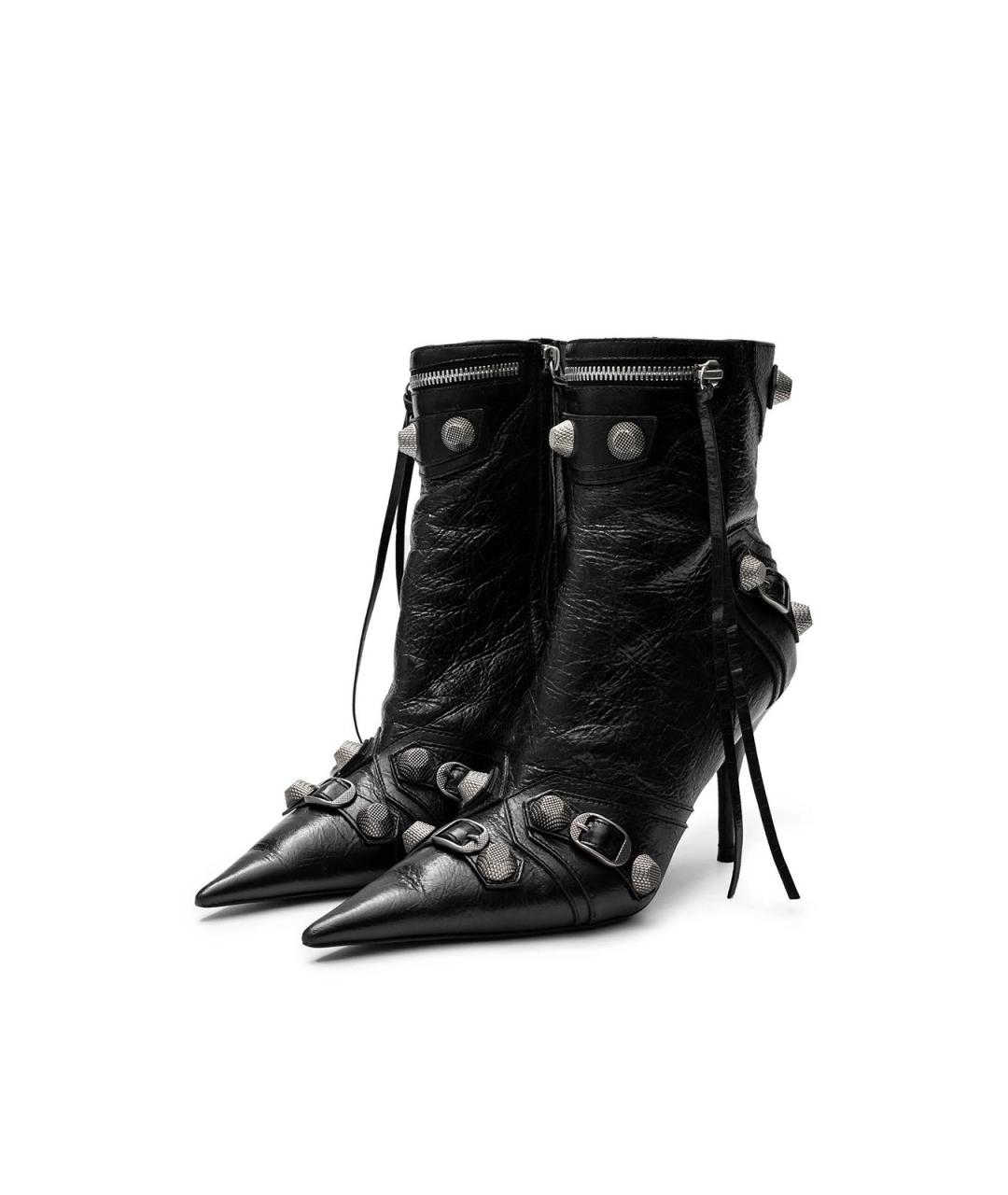 BALENCIAGA Черные кожаные ботильоны, фото 2