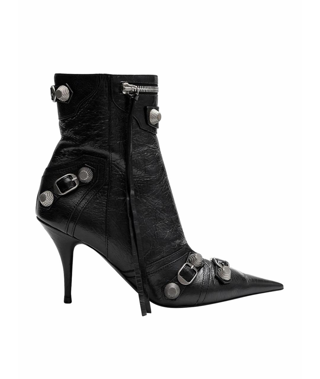 BALENCIAGA Черные кожаные ботильоны, фото 5