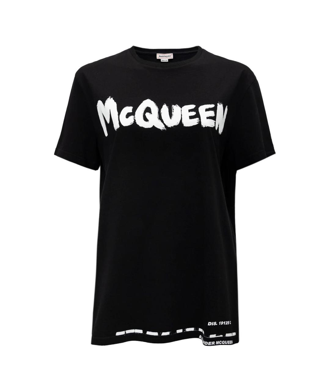 ALEXANDER MCQUEEN Черная хлопковая футболка, фото 1