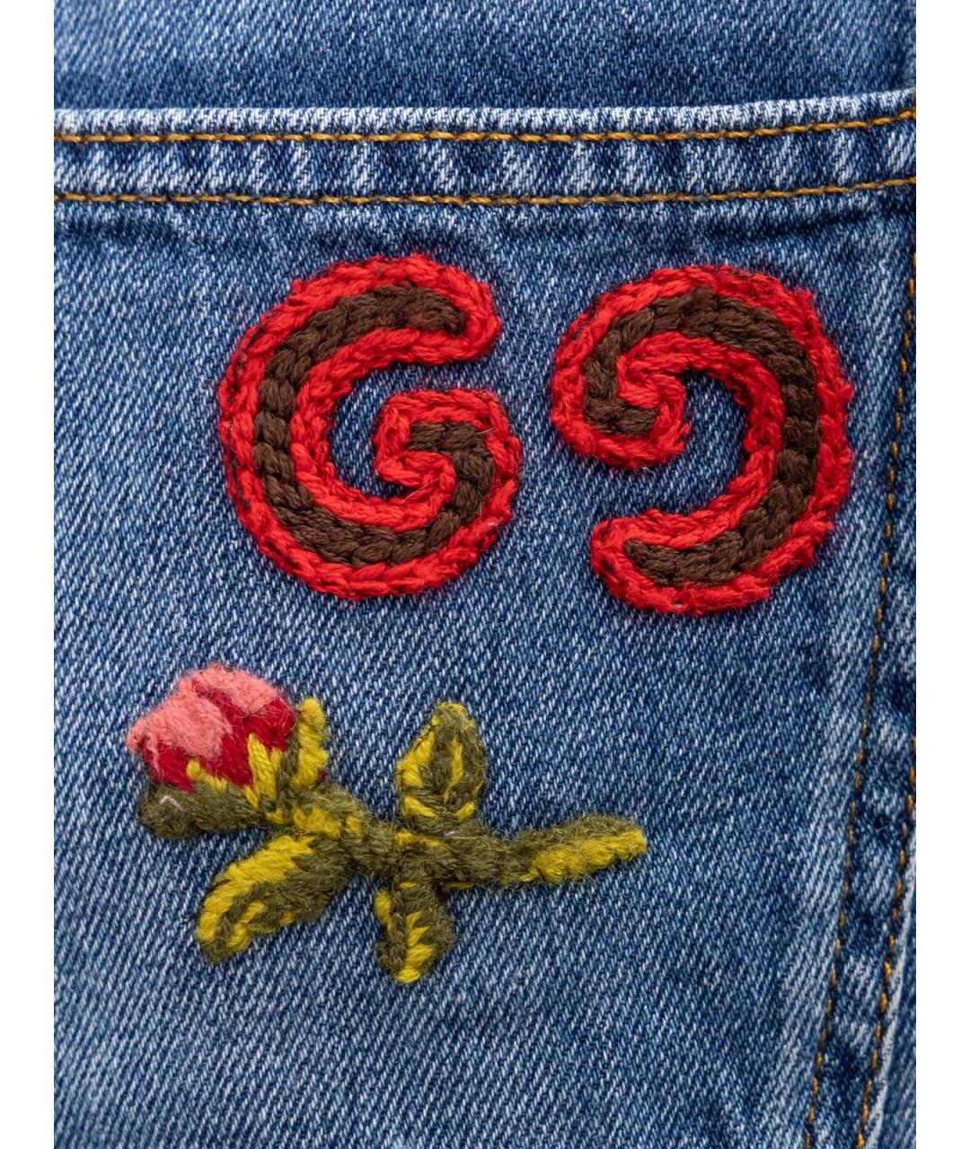 GUCCI Синие хлопковые шорты, фото 3