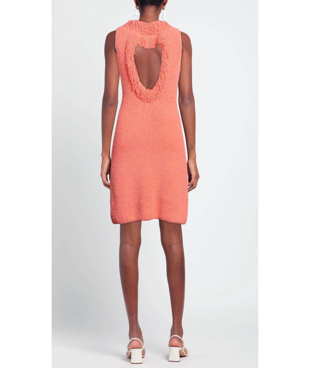 BOTTEGA VENETA Коралловое вискозное коктейльное платье, фото 3