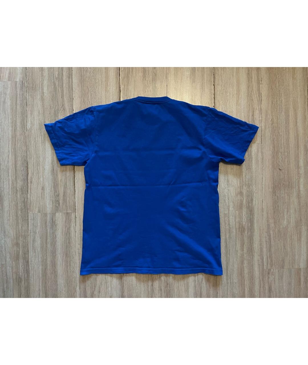 SUPREME Синяя хлопковая футболка, фото 2