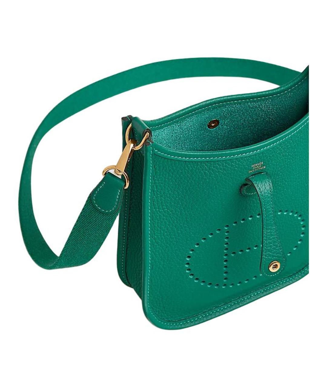HERMES Зеленая кожаная сумка через плечо, фото 3