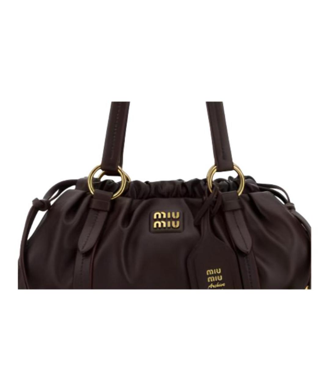 MIU MIU Коричневая кожаная сумка через плечо, фото 3