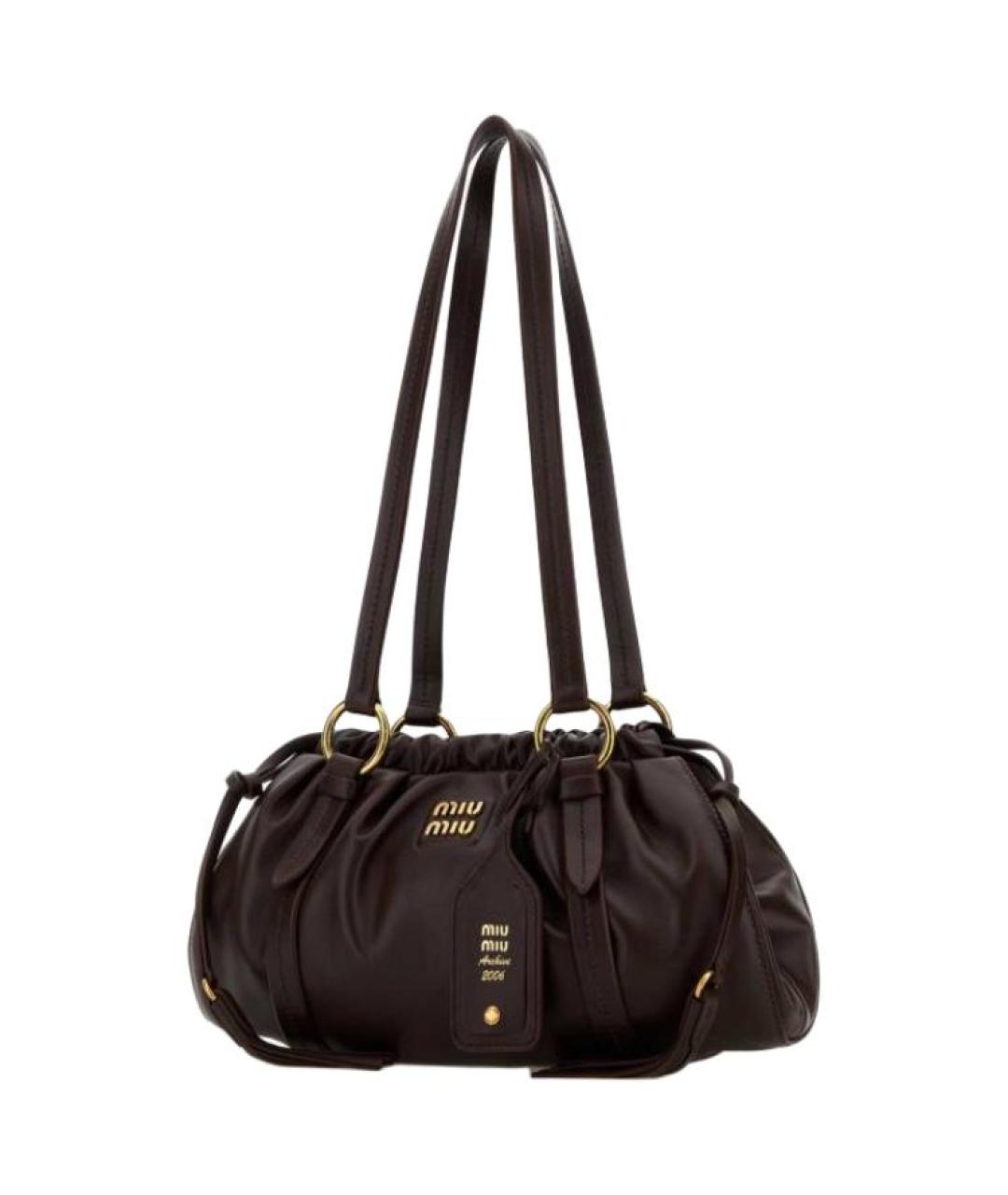 MIU MIU Коричневая кожаная сумка через плечо, фото 2