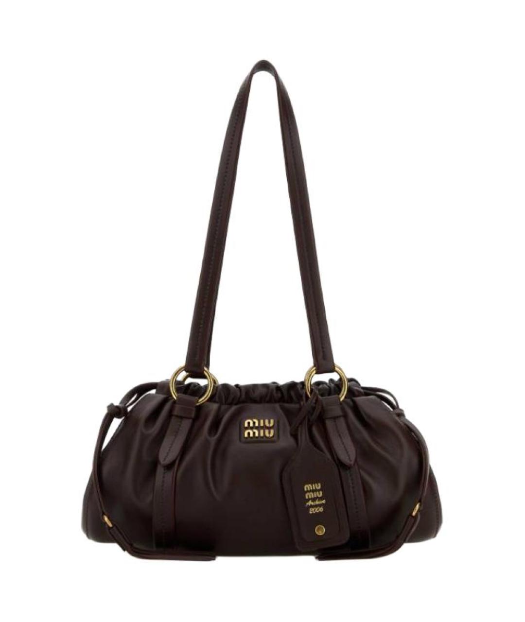 MIU MIU Коричневая кожаная сумка через плечо, фото 1