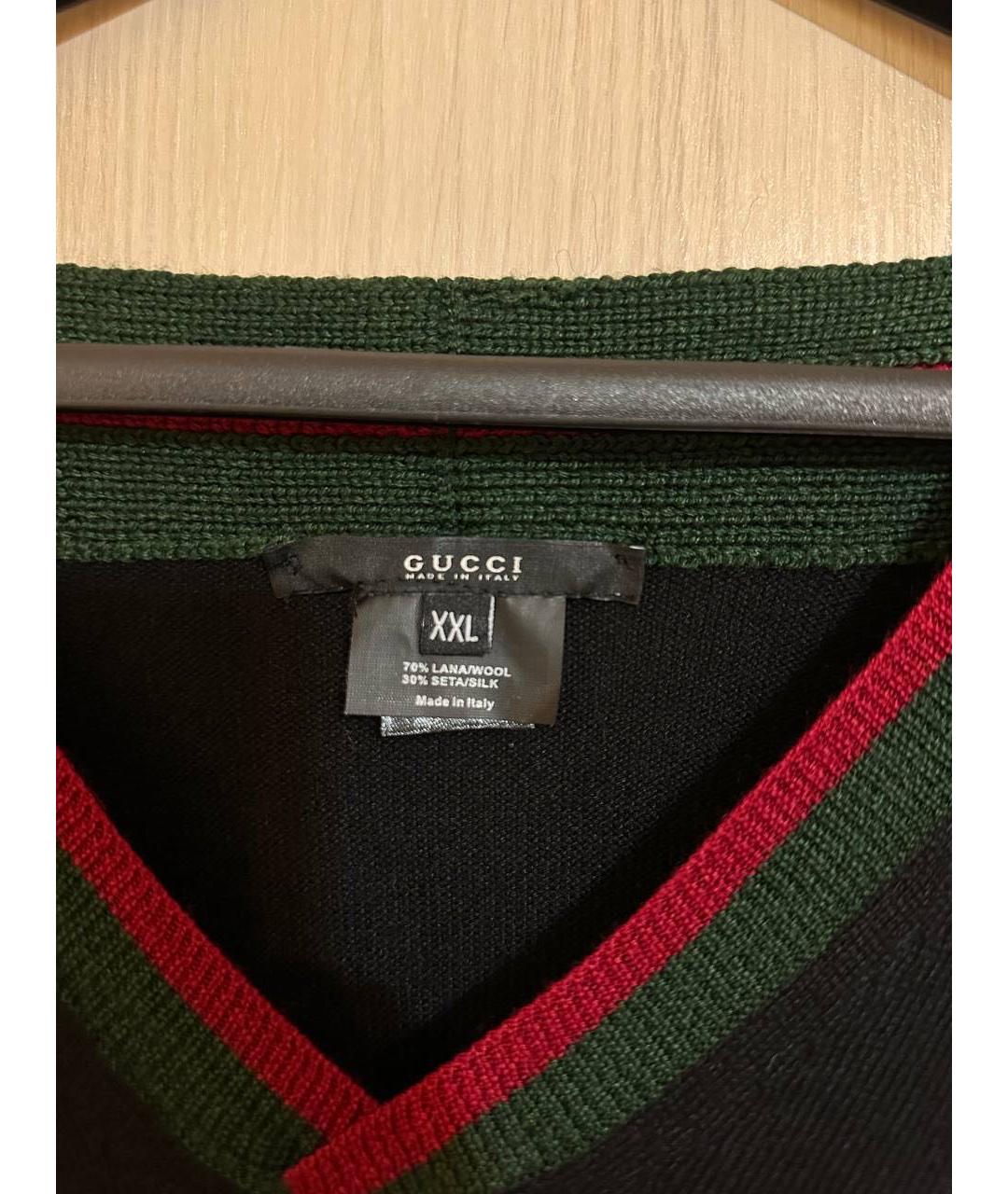 GUCCI Черный шерстяной джемпер / свитер, фото 3