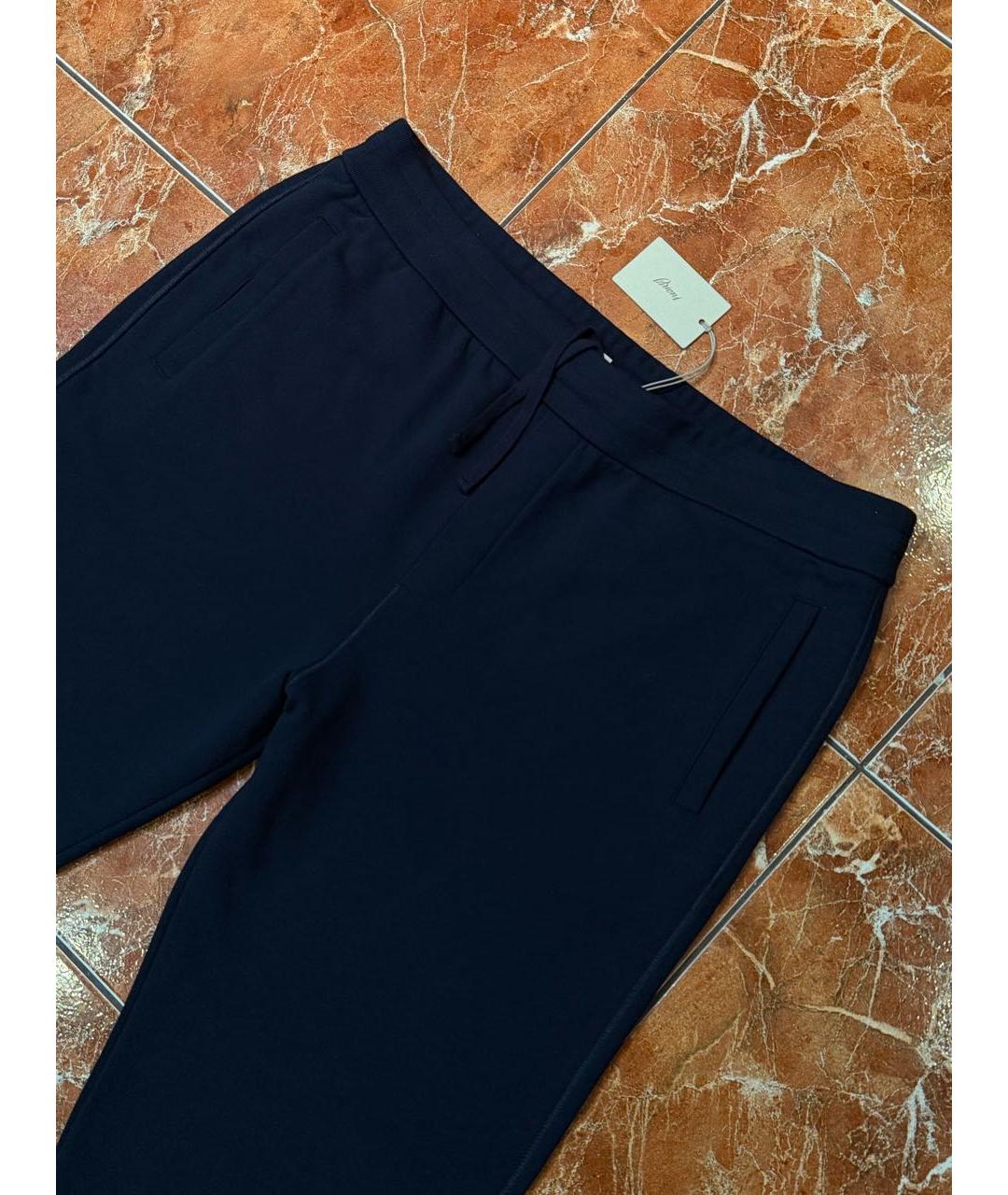 BRIONI Темно-синие хлопковые повседневные брюки, фото 4