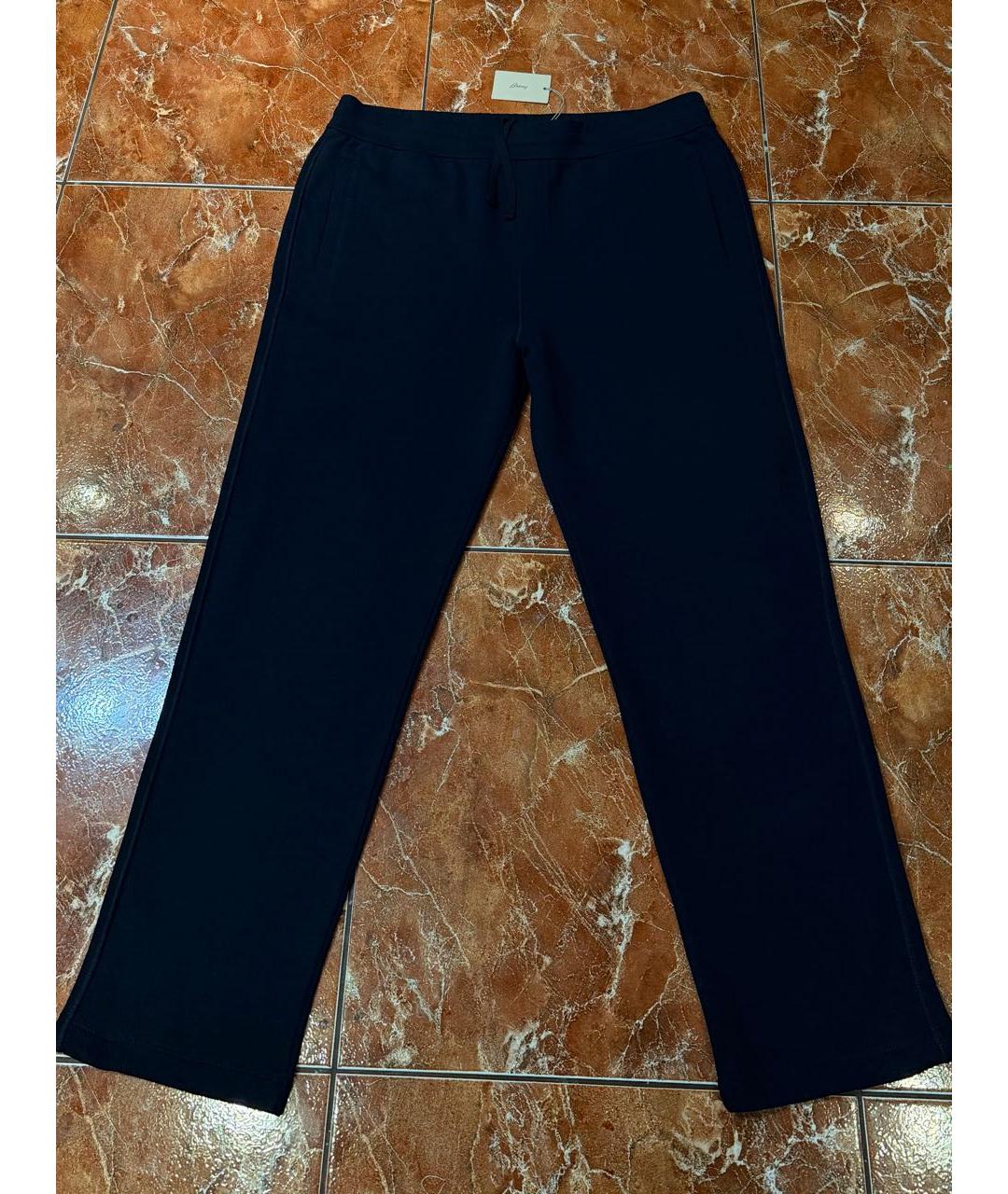 BRIONI Темно-синие хлопковые повседневные брюки, фото 3