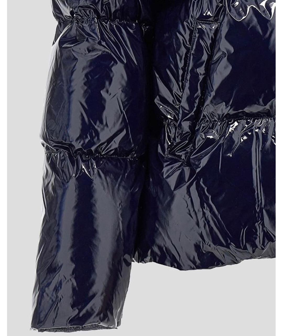 PINKO Темно-синяя полиуретановая куртка, фото 4
