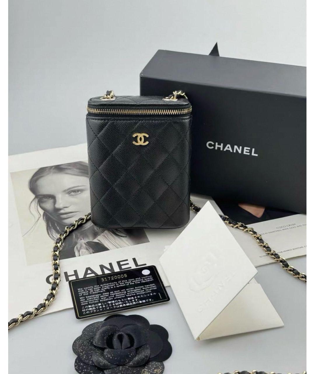 CHANEL Черная кожаная сумка через плечо, фото 9