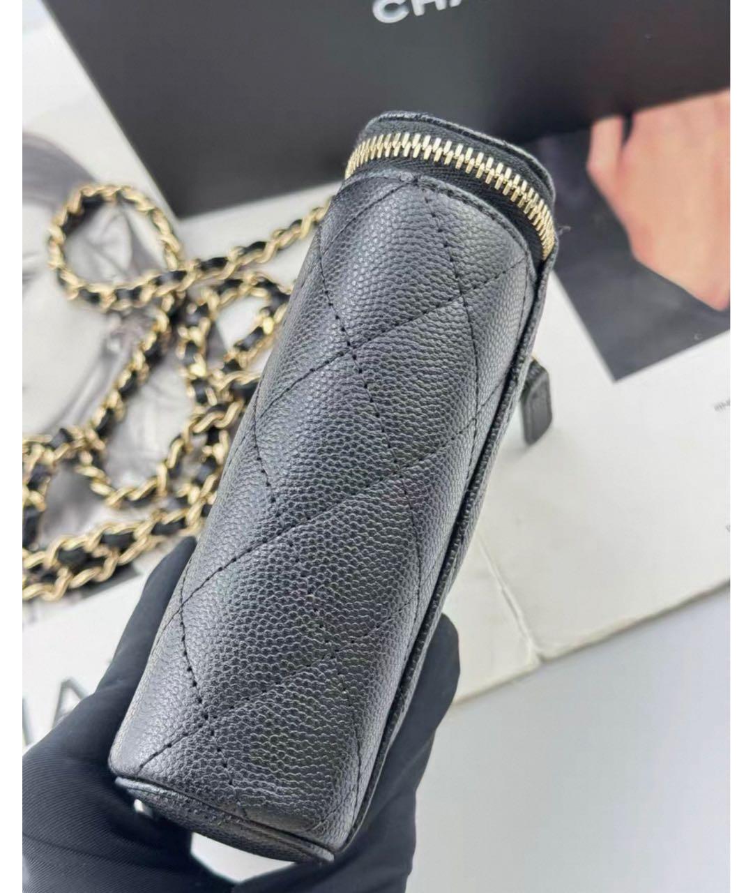 CHANEL Черная кожаная сумка через плечо, фото 3