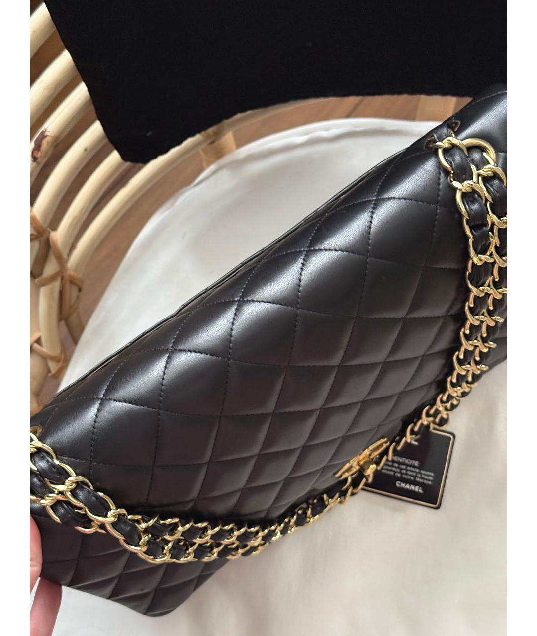 CHANEL Черная кожаная сумка через плечо, фото 7