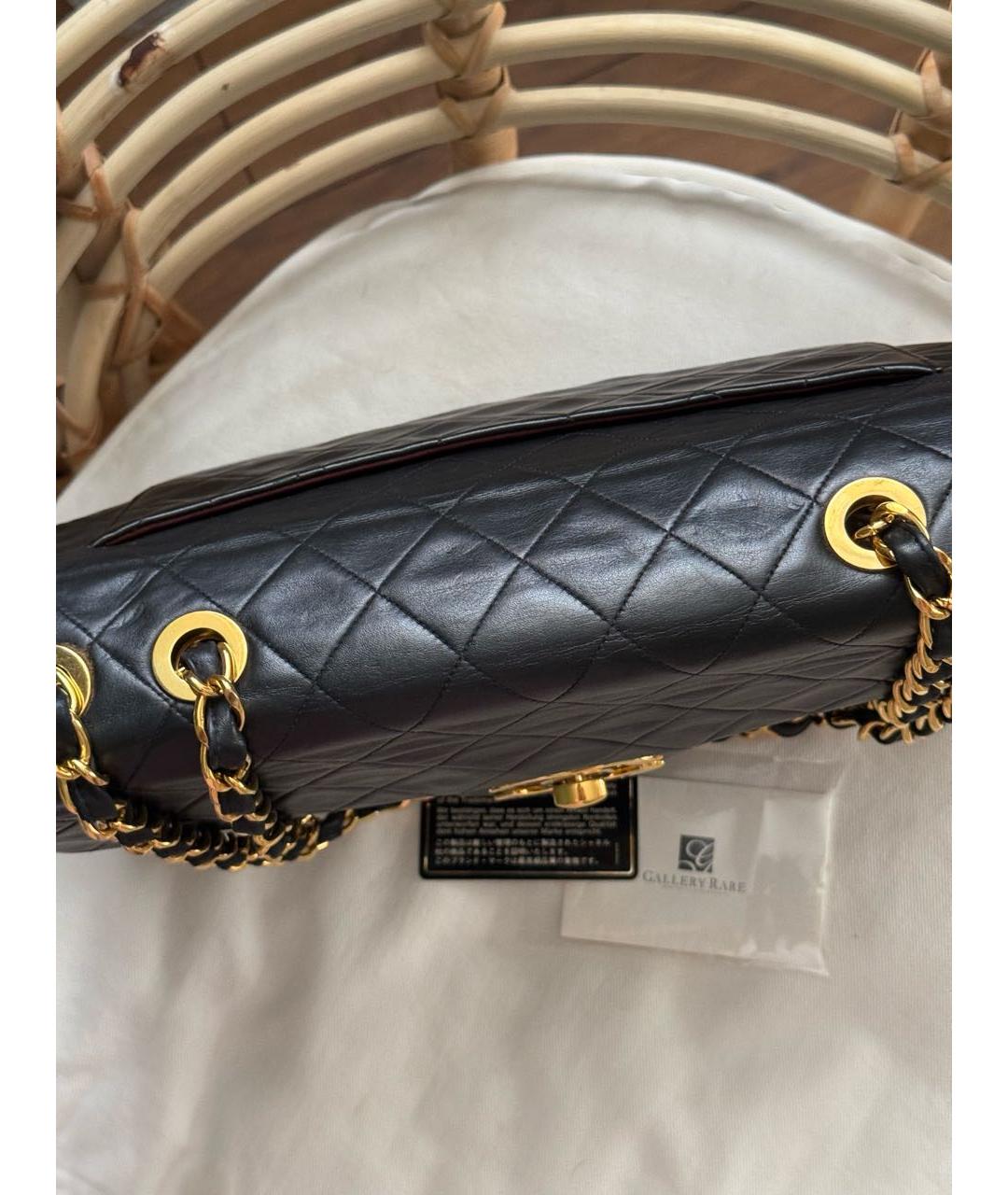 CHANEL Черная кожаная сумка через плечо, фото 8