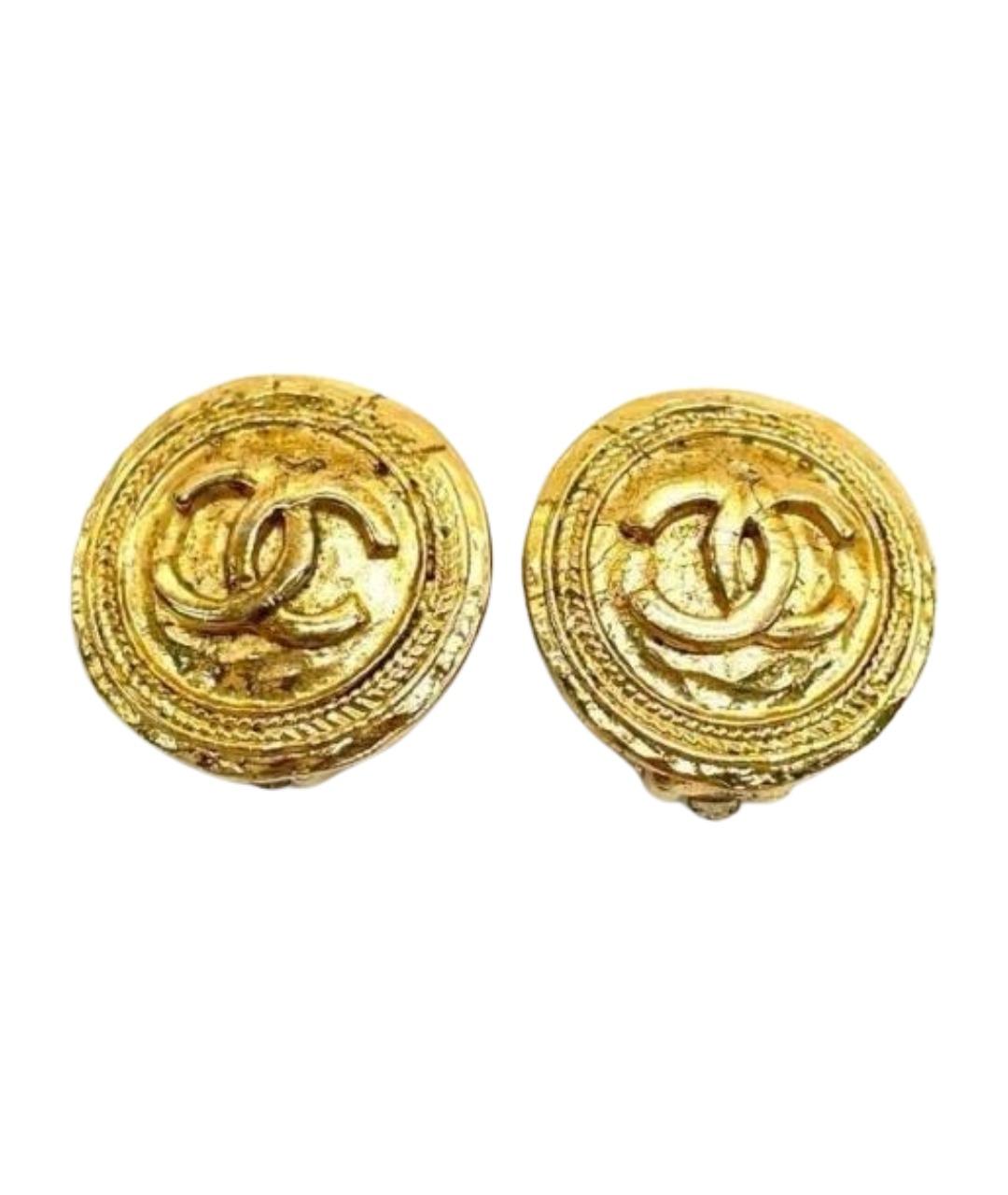 CHANEL Золотые позолоченные клипсы, фото 1