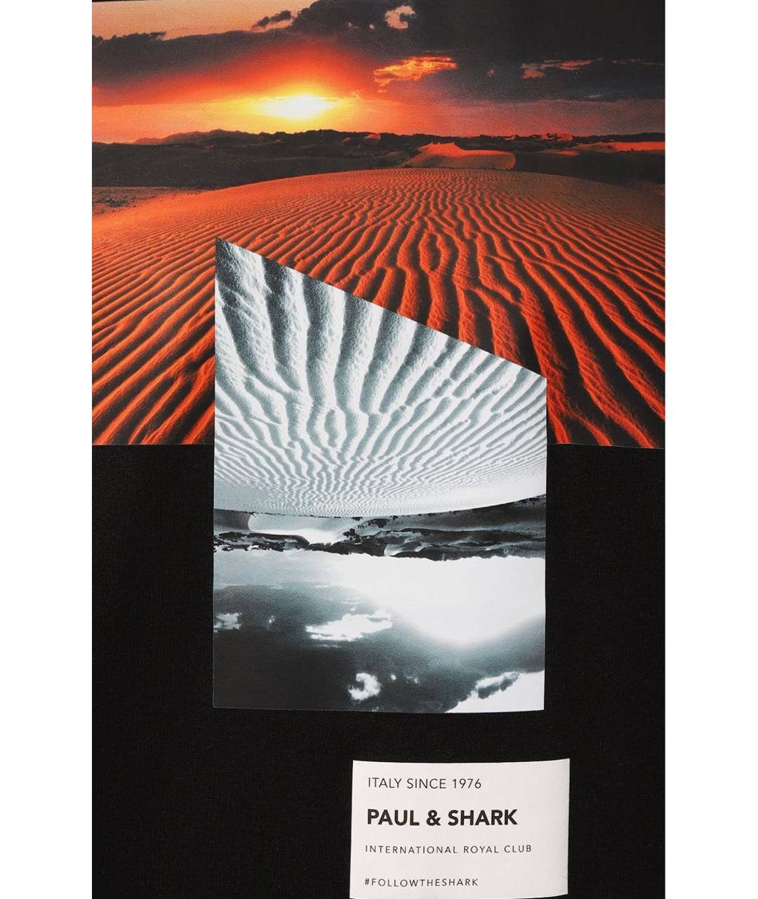 PAUL & SHARK Черная хлопковая футболка, фото 8