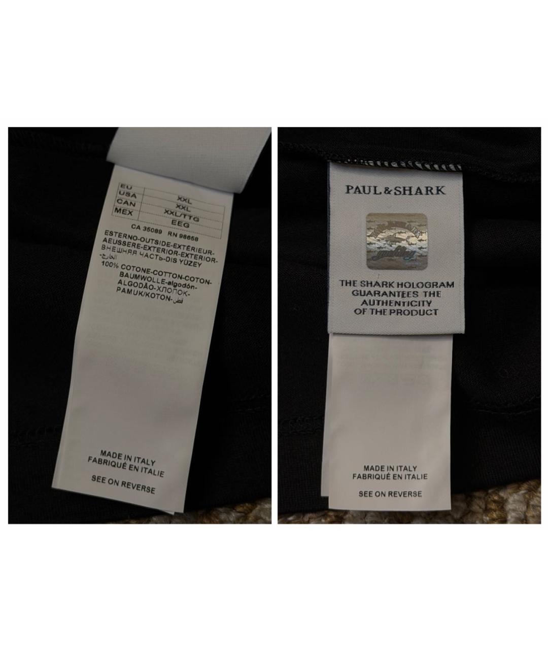 PAUL & SHARK Черная хлопковая футболка, фото 6