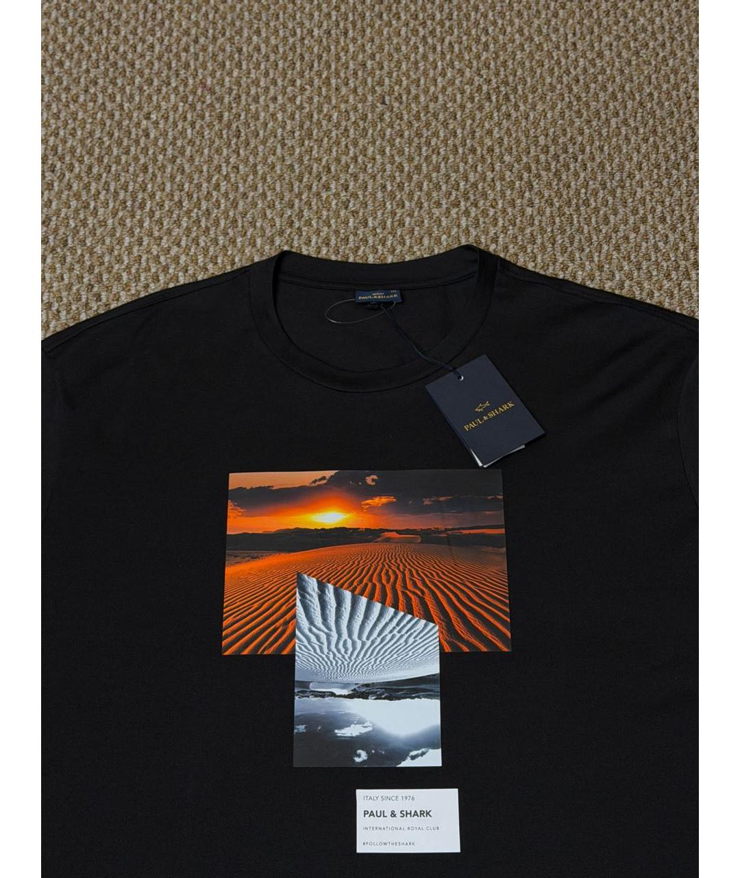 PAUL & SHARK Черная хлопковая футболка, фото 5