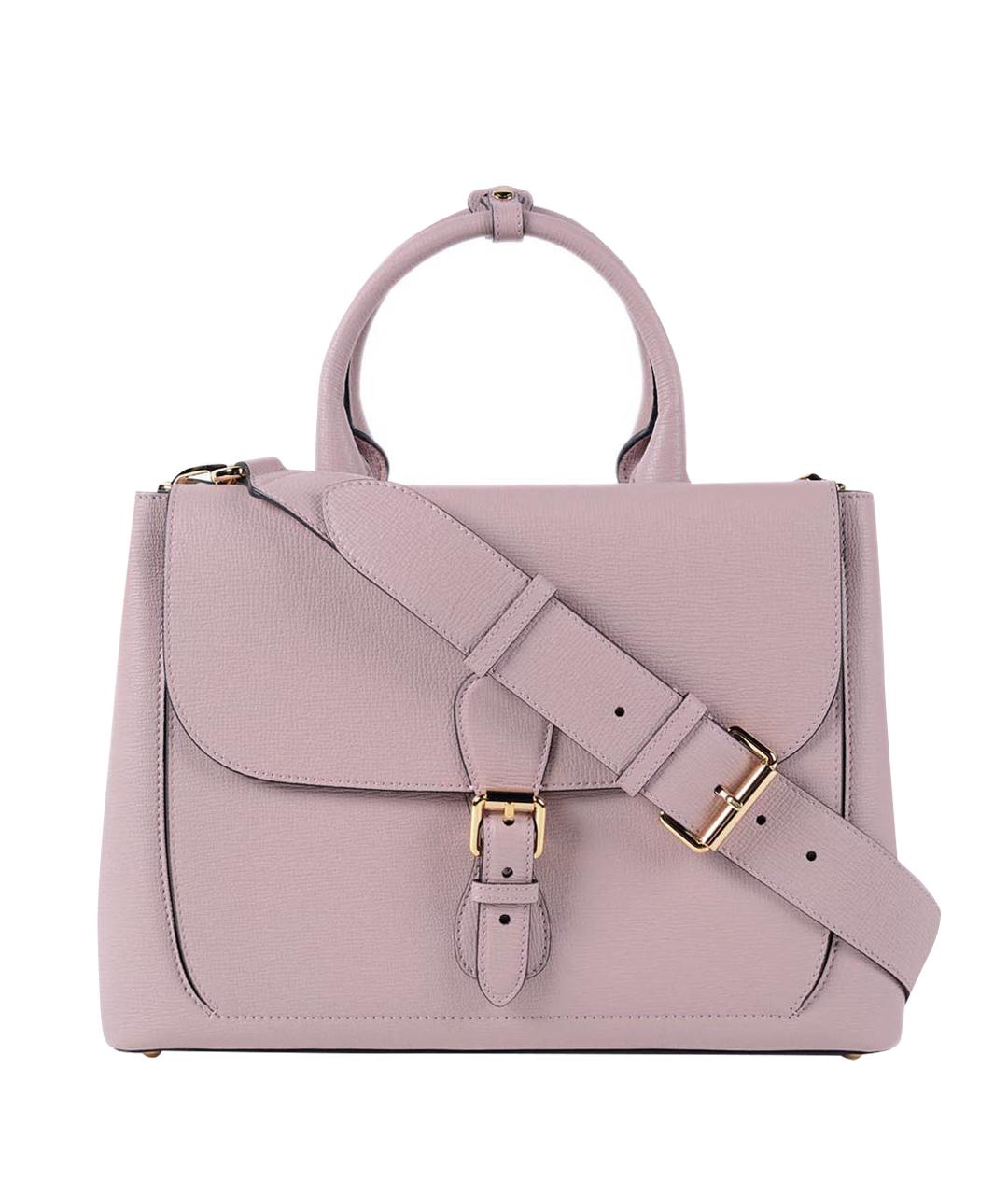 BURBERRY Розовая кожаная сумка с короткими ручками, фото 1