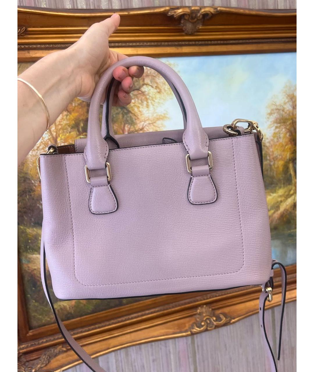 BURBERRY Розовая кожаная сумка с короткими ручками, фото 3