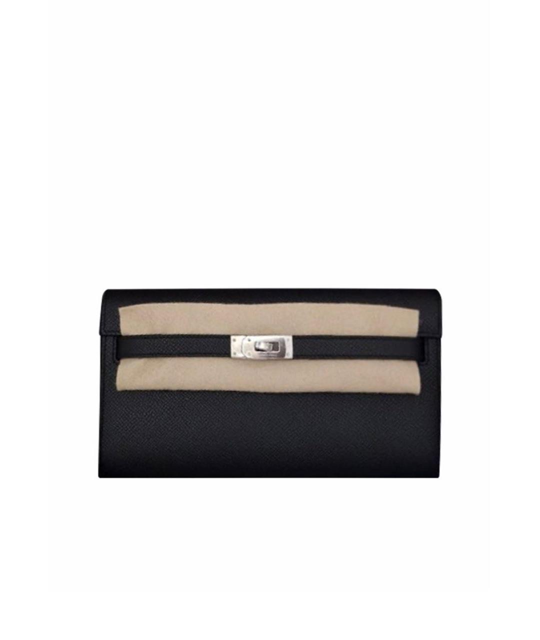 HERMES Черная кожаная сумка с короткими ручками, фото 1