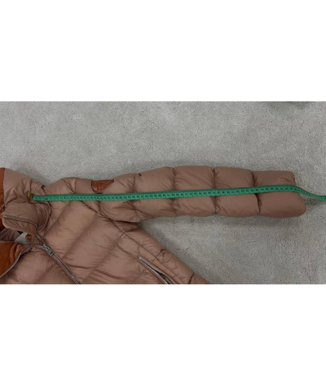 MONCLER Оранжевый полиамидовый пуховик, фото 8