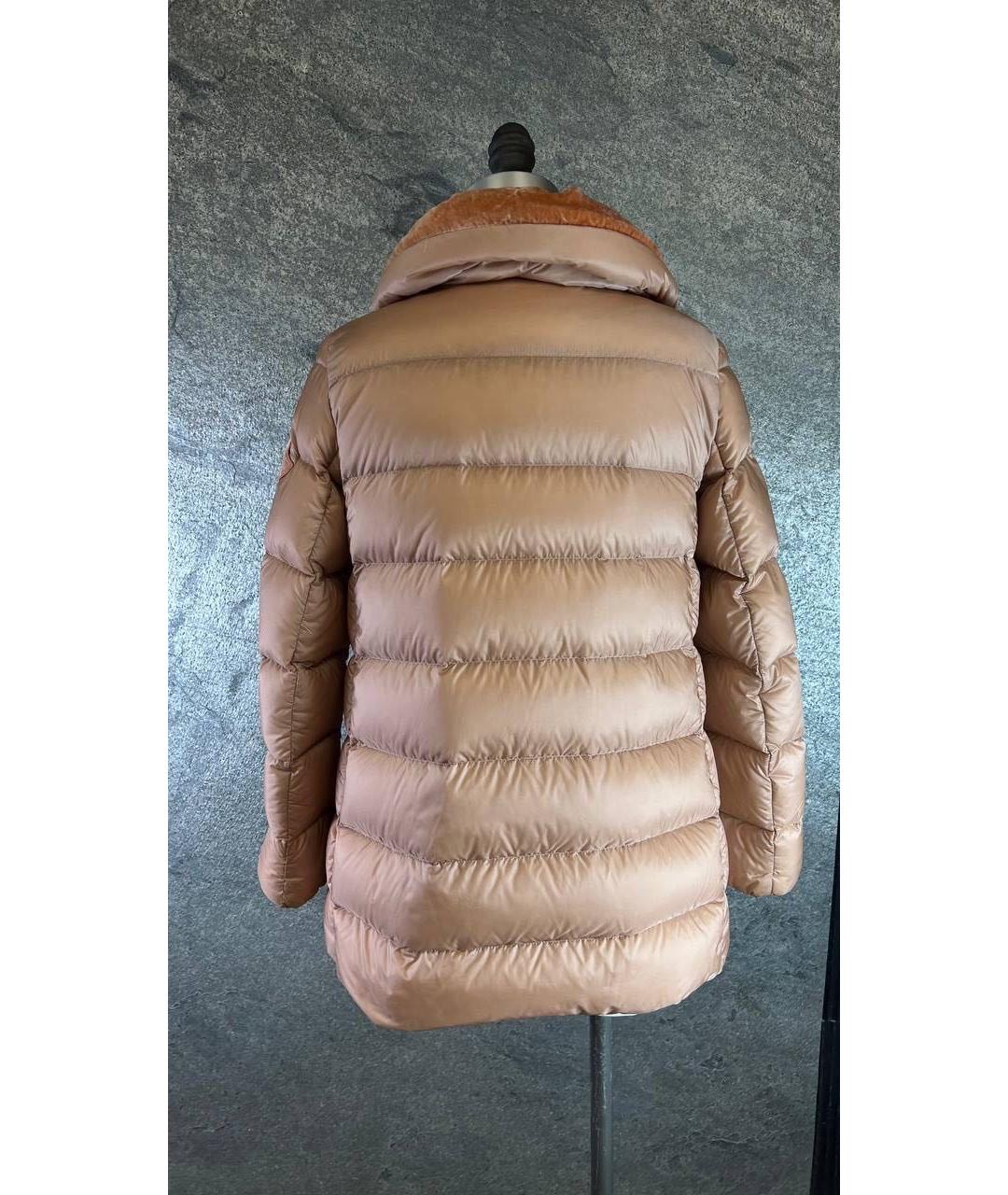 MONCLER Оранжевый полиамидовый пуховик, фото 2