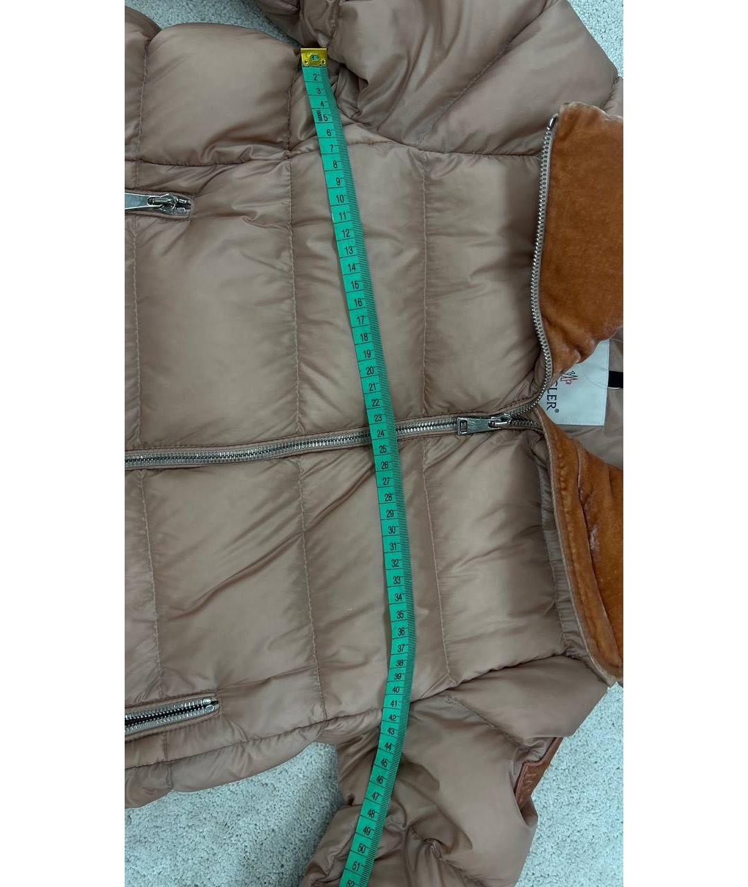 MONCLER Оранжевый полиамидовый пуховик, фото 6