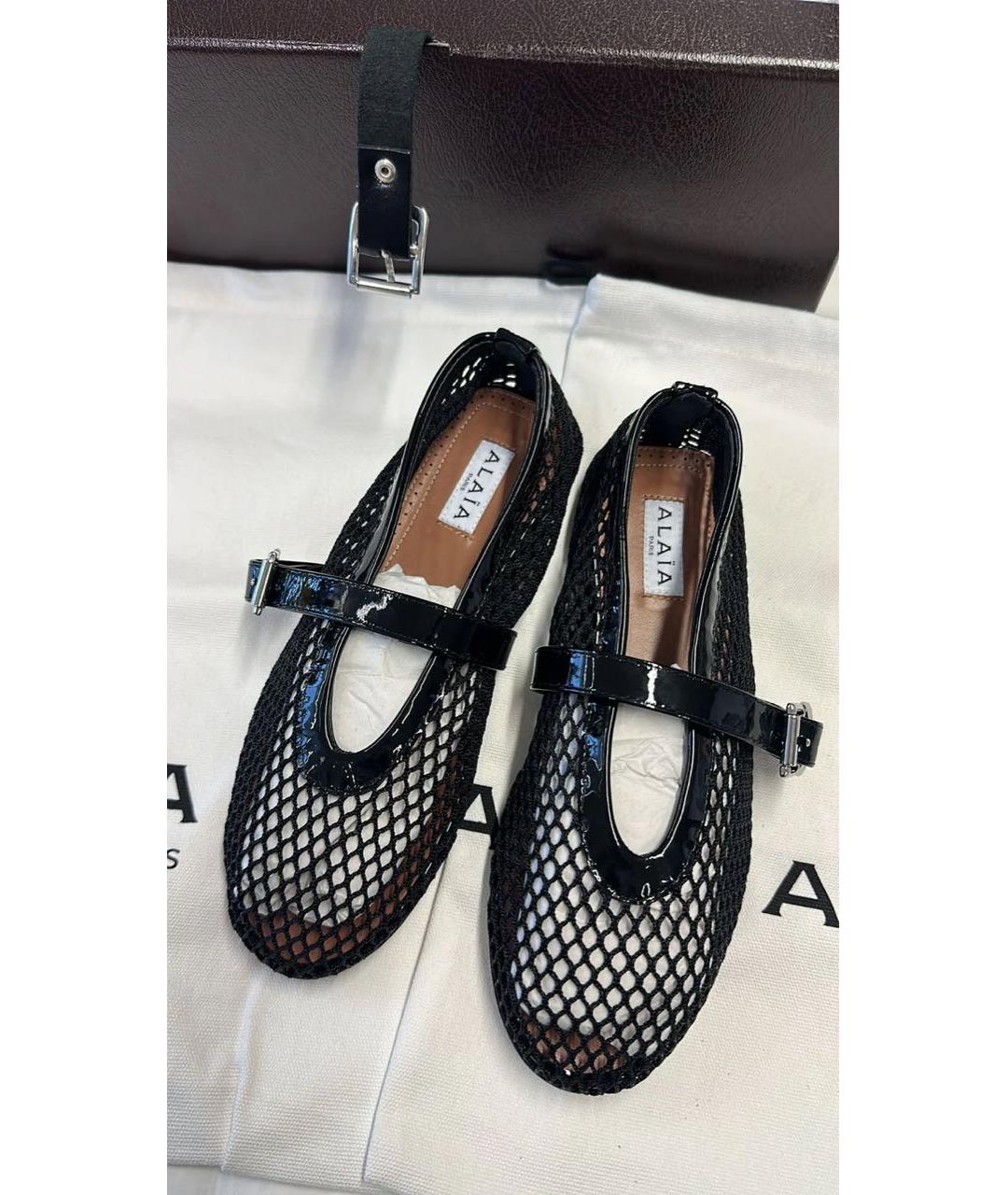 ALAIA Черные кожаные балетки, фото 4