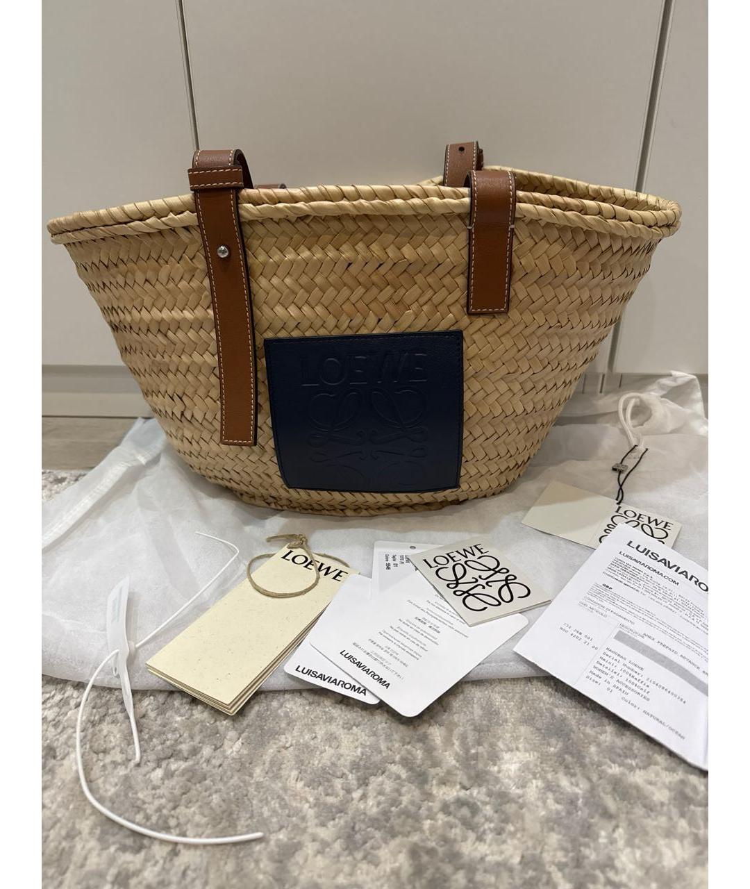 LOEWE Коричневая кожаная сумка тоут, фото 2