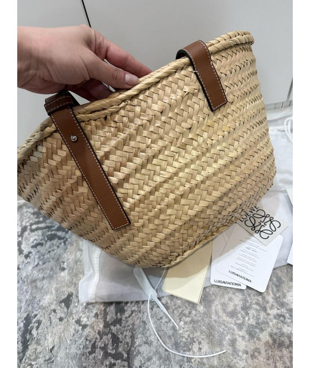 LOEWE Коричневая кожаная сумка тоут, фото 6