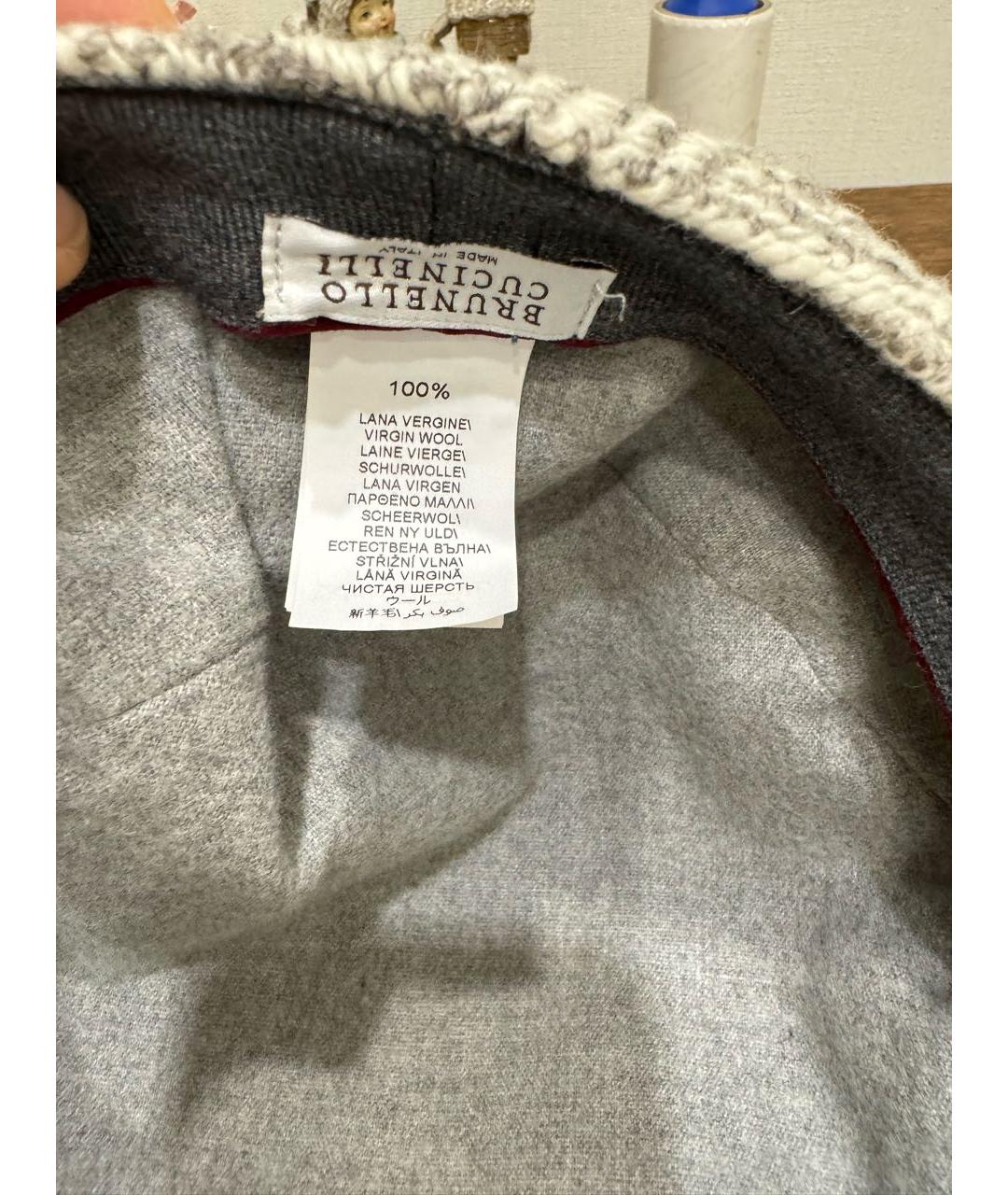 BRUNELLO CUCINELLI Бежевая шерстяная кепка/бейсболка, фото 4