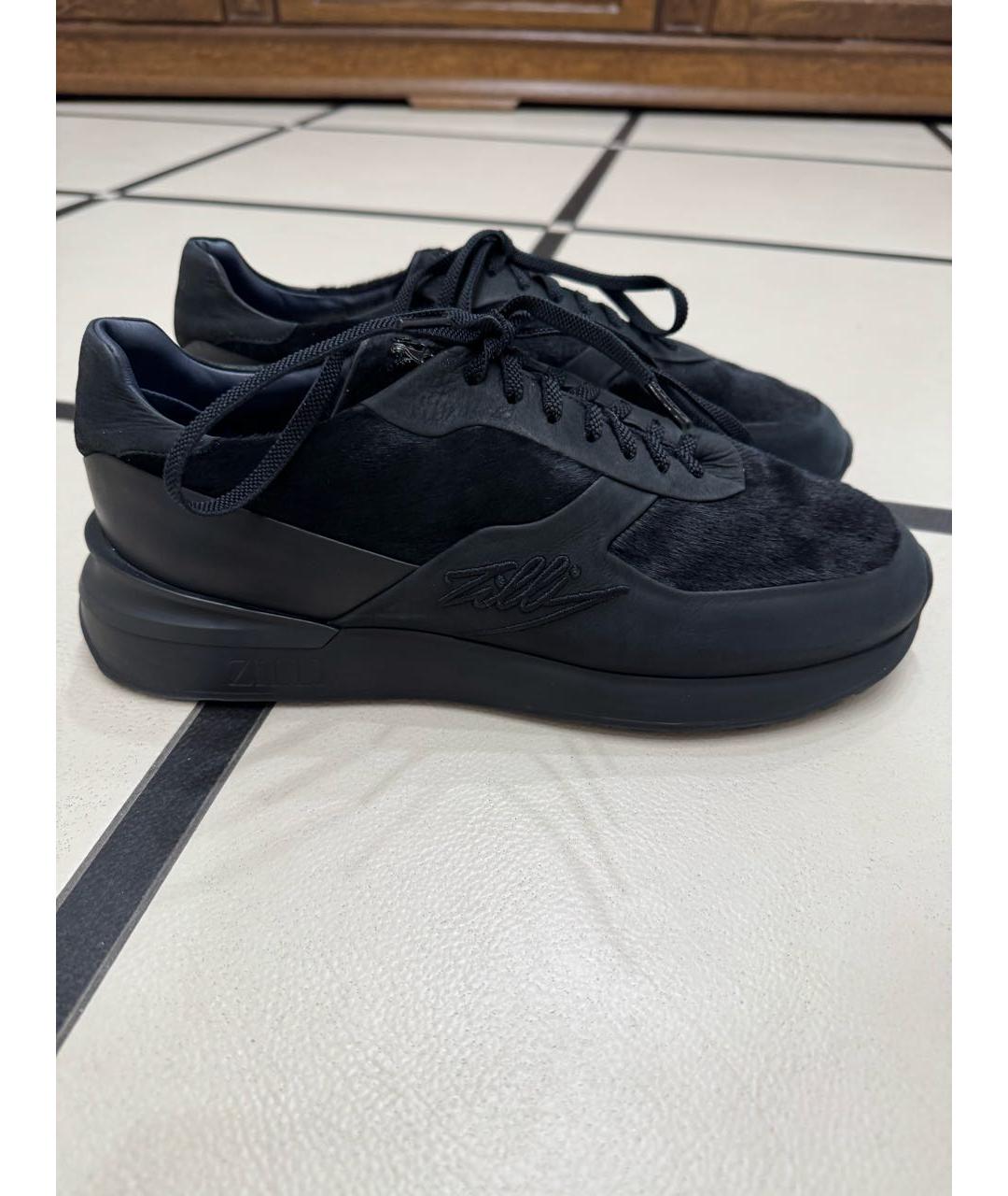 ZILLI Черные низкие кроссовки / кеды, фото 7