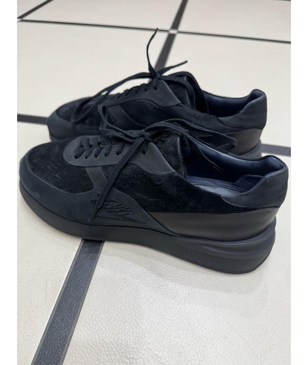 ZILLI Черные низкие кроссовки / кеды, фото 6